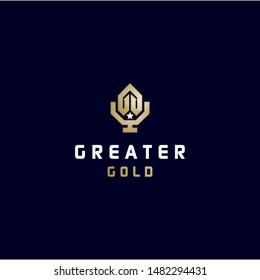 G letter forming medal or champion logo idea design vector icon illustration inspiration