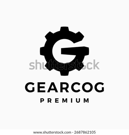 G letter gear cogs logo vector icon illustration