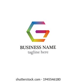 G letter geometric logo template vector icon design