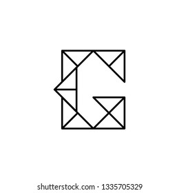 G letter geometric vector logo. Origami logo. Origami emblem