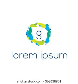g letter geometric vector logo template (sign, symbol, icon)