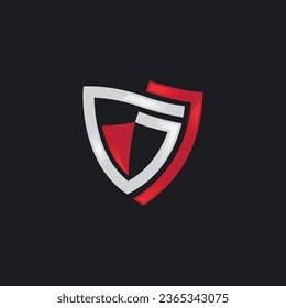 G letter or GJ letter  shield logo vector concept design template web