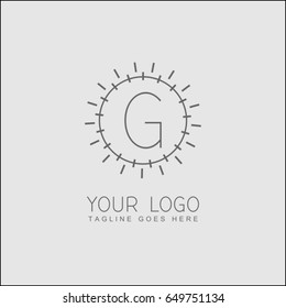 G letter graceful line art logo. Abstract monogram elegant icon design template. Simple vector illustration design.