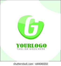 G letter green circle logo. Simple brand identity health, food, tech, eco & friendly for your business