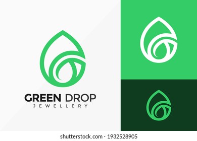 G Letter Green Drop Logo Vector Design. Abstract emblem, designs concept, logos, logotype element for template.