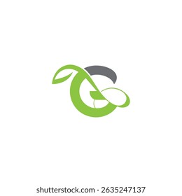 g letter with green leaf logo, eco logo, green logo, g logo, green g