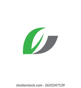 g letter with green leaf logo, eco logo, green logo, g logo, green g