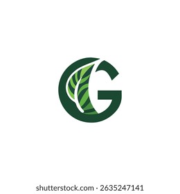 g letter with green leaf logo, eco logo, green logo, g logo, green g
