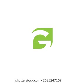 g letter with green leaf logo, eco logo, green logo, g logo, green g