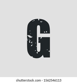 G letter grunge style. Vector eps10