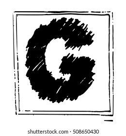 G letter hand drawn vector illustration. G letter grunge sign (symbol, emblem, icon)