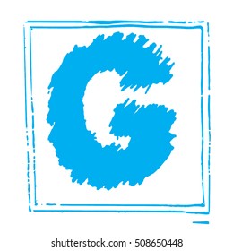 G letter hand drawn vector illustration. G letter grunge sign (symbol, emblem, icon)