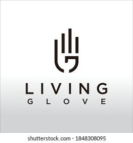 vector de diseño de logotipo de líquido guante