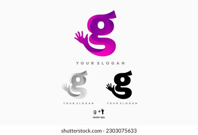 G letter with hand logo vector template