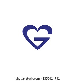 G Letter Heart Icon Stock Vector (Royalty Free) 1350624932 | Shutterstock