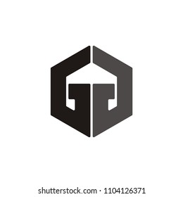 G G letter hexagon linked vector logo modern