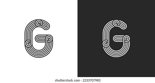 G letter for icon logo multi lines