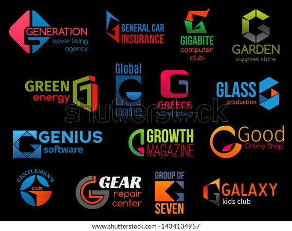 G Letter Icons Advertising Agency Car Stock Vector Royalty Free