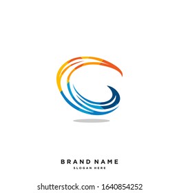 G  letter initial abstract colorful vector icon template