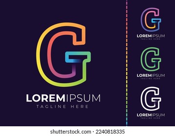 G letter initial colorful gradient logo. Modern letter g logo design.
