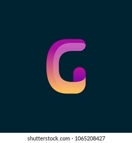 G Letter Initial Colorful typo logo vector icon illustration