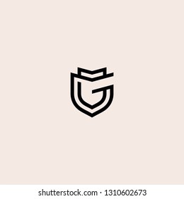 G letter initial logo geometric shield vector icon templates