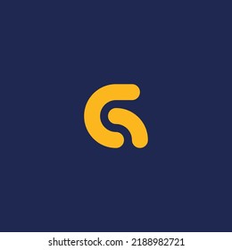 G letter initial logo rounded geometric style - yellow