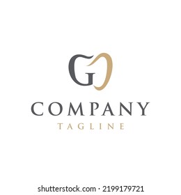 G Letter initial modern elegant luxury dental logo vector. 
Minimalist teeth logo creative unique icon