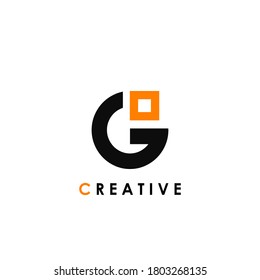 G letter initial with square shape logo template design for business identity