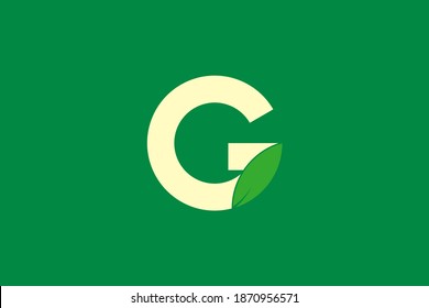 Vector de diseño de letra G y logotipo de hoja