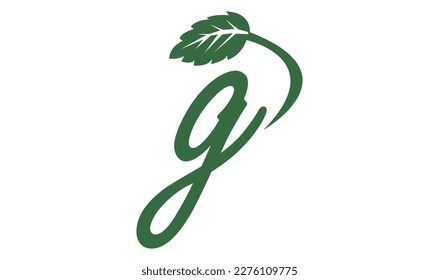 G Letter with Leaf Logo Vector