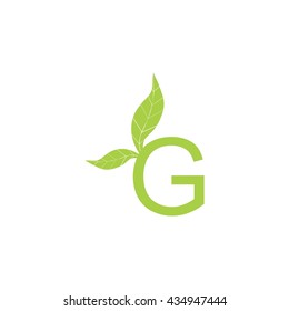 G letter leaf logo vector
