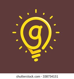 G letter with light bulb or idea icon. Vector design template elements for your application or corporate identity.