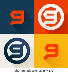 g letter line logo set, design template elements