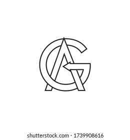G A / A G letter lines logo design vector