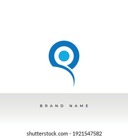 G letter logo abstract isolated in blue