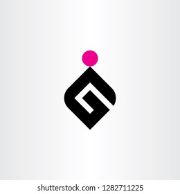 g letter logo black magenta icon vector symbol 