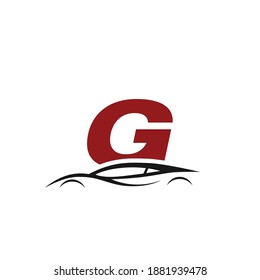 G letter logo with car