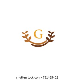 G letter logo cereal flat vector template