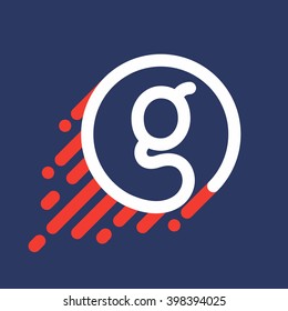 G letter logo in circle with speed line. Font style, vector design template elements for your sport application or corporate identity.