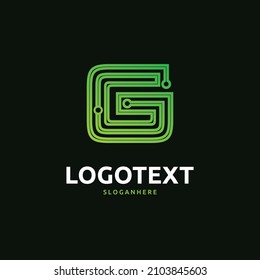 Logo de la letra G, logotipo del circuito G, diseño del logotipo técnico