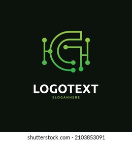 G letter logo, G circuit logo, tech logo design
