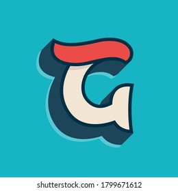G letter logo in classic sport style. This script font is perfect for a sportswear advertising, champions art, college team identity, etc.