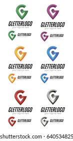 G Letter Logo, color full. Horizontal and vertical variants.