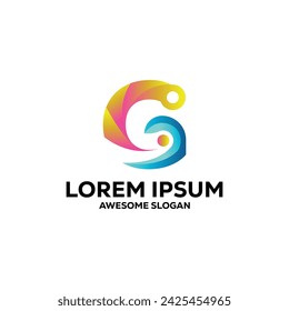 g letter logo colorful  gradient abstract vector illustration