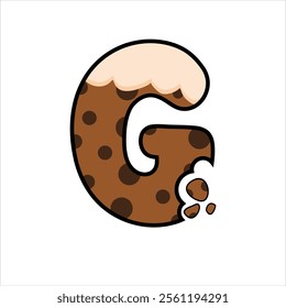 G letter logo cookies with cream shape. Logo for branding and business. Initial letter modern design for company business brand, simple minimal typography.
