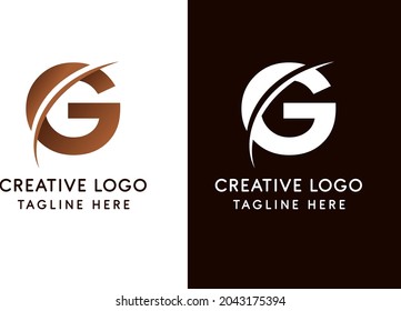 G Letra Logotipo Vector de Concepto Creativo en Gradiente Marrón Hermoso. Diseño del logotipo de los alfabetos