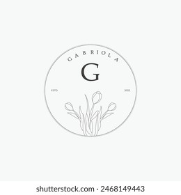G letter logo with a creative floral concept for company business beauty real estate premium vector