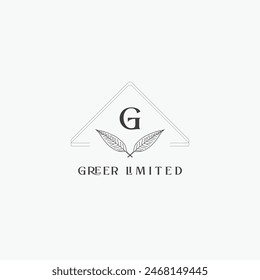 G letter logo with a creative floral concept for company business beauty real estate premium vector