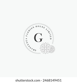 G letter logo with a creative floral concept for company business beauty real estate premium vector